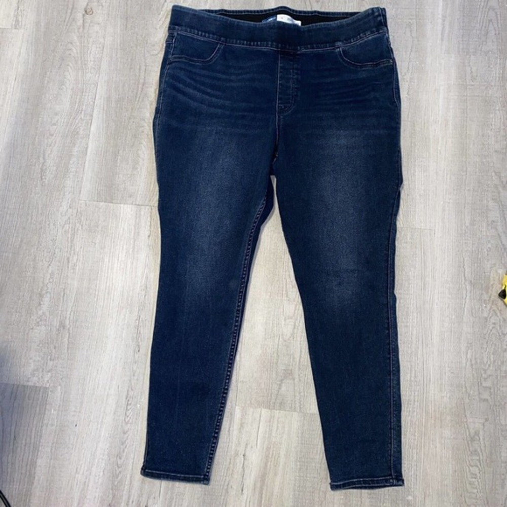 Old Navy Rockstar Super Skinny indigo Womens Sz 18 Blue Jeans Stretch